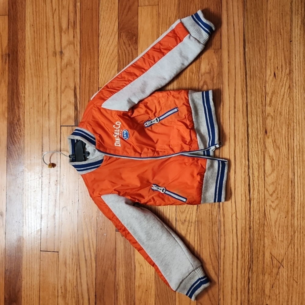Like New Little boys reversible Diesel jacket size XXS (4) orange, blue, gray